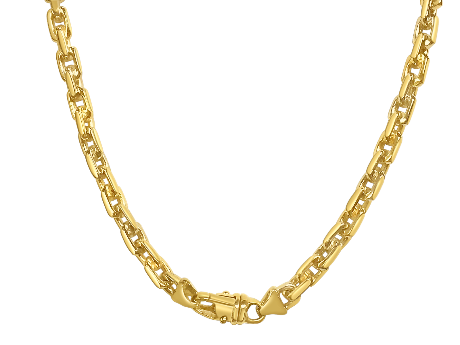 Fancy Rolo Solid White/Yellow/Rose Gold Handmade Necklace , 8mm, 16-30 Inch