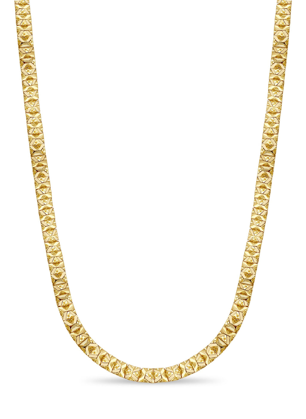 Nugget Solid White/Yellow/Rose Gold Handmade Necklace , 9mm, 16-30 Inch