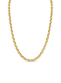Fancy Rolo Solid White/Yellow/Rose Gold Handmade Necklace , 7mm, 16-30 Inch