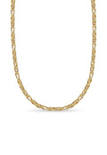 Figaro Solid White/Yellow/Rose Gold Handmade Necklace , 8mm, 16-30 Inch
