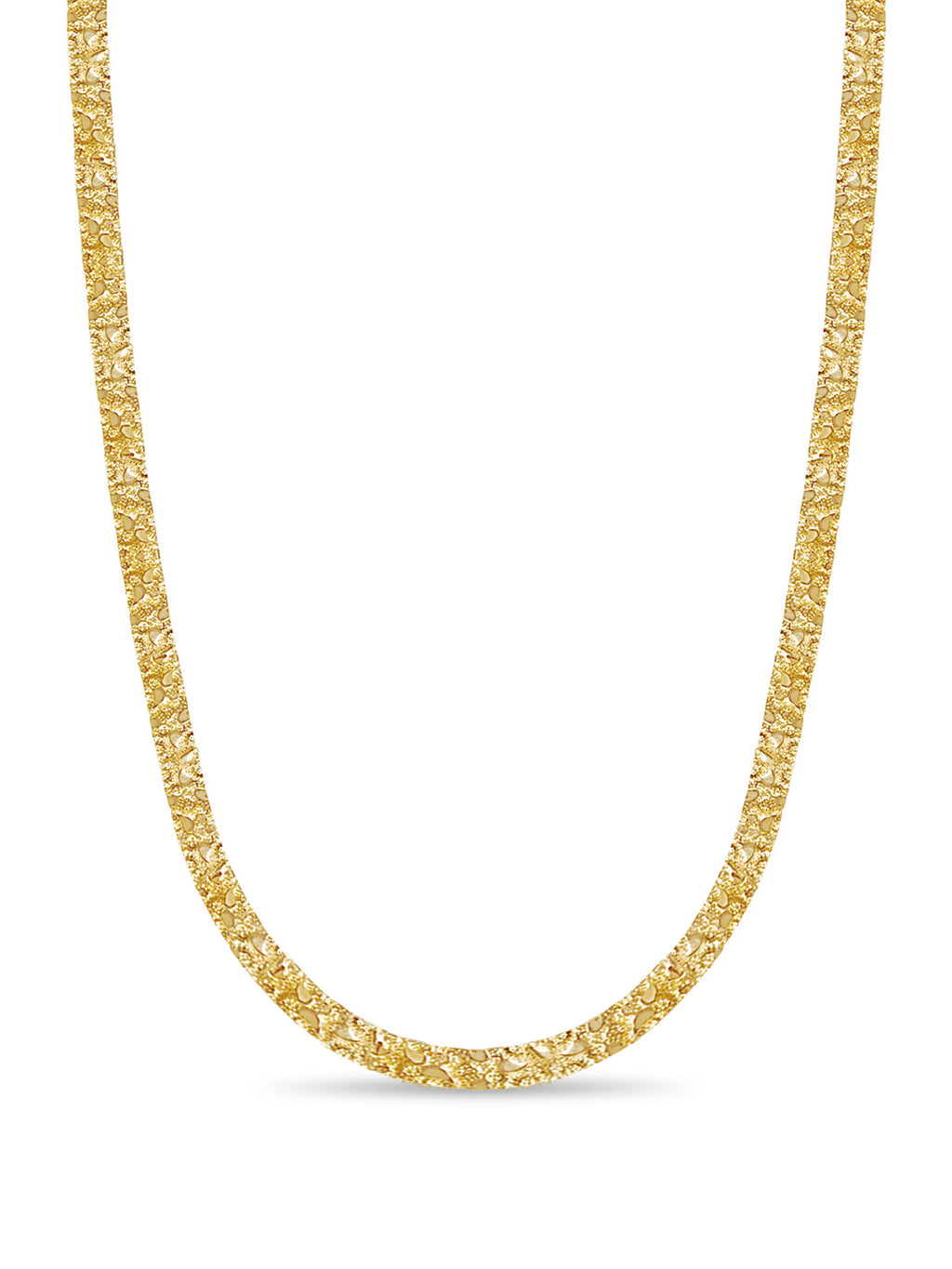 Nugget Solid White/Yellow/Rose Gold Handmade Necklace , 7mm, 16-30 Inch