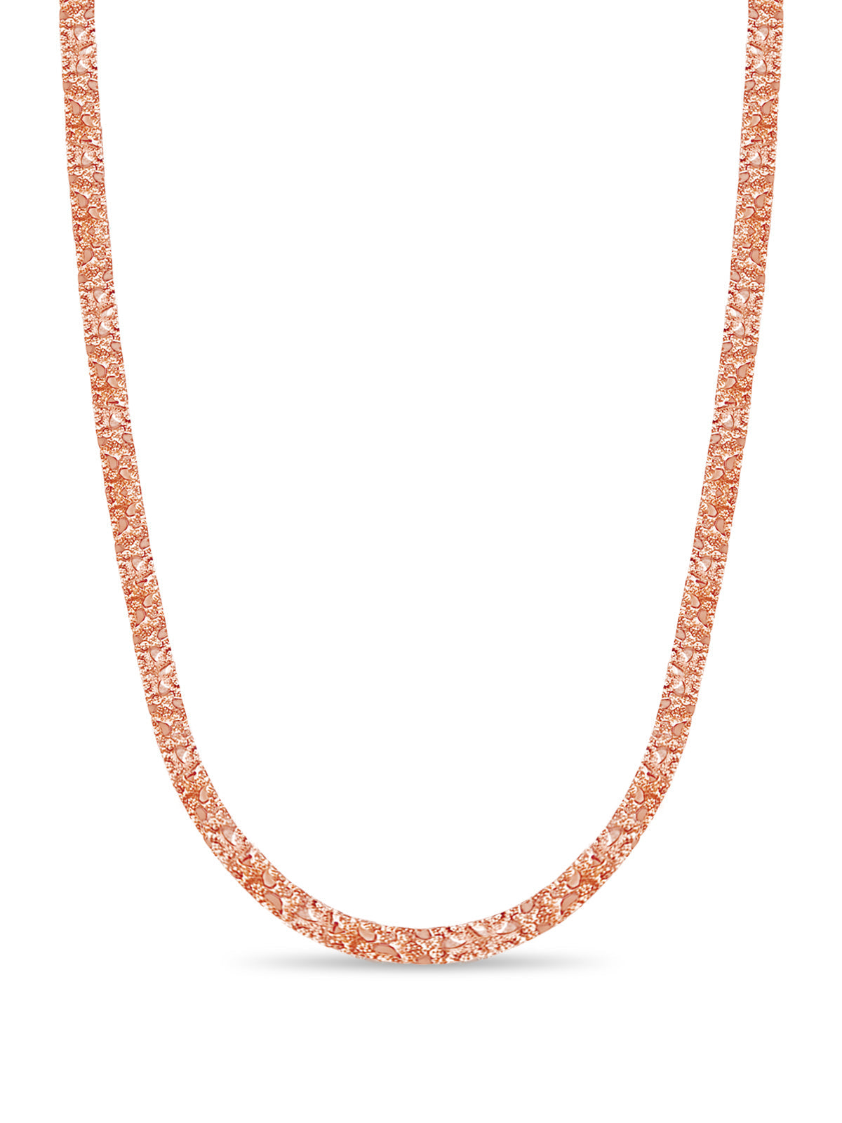 Nugget Solid White/Yellow/Rose Gold Handmade Necklace , 7mm, 16-30 Inch