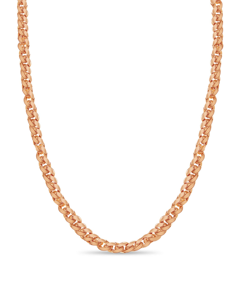 Curb Solid White/Yellow/Rose Gold Handmade Necklace , 15mm, 16-30 Inch