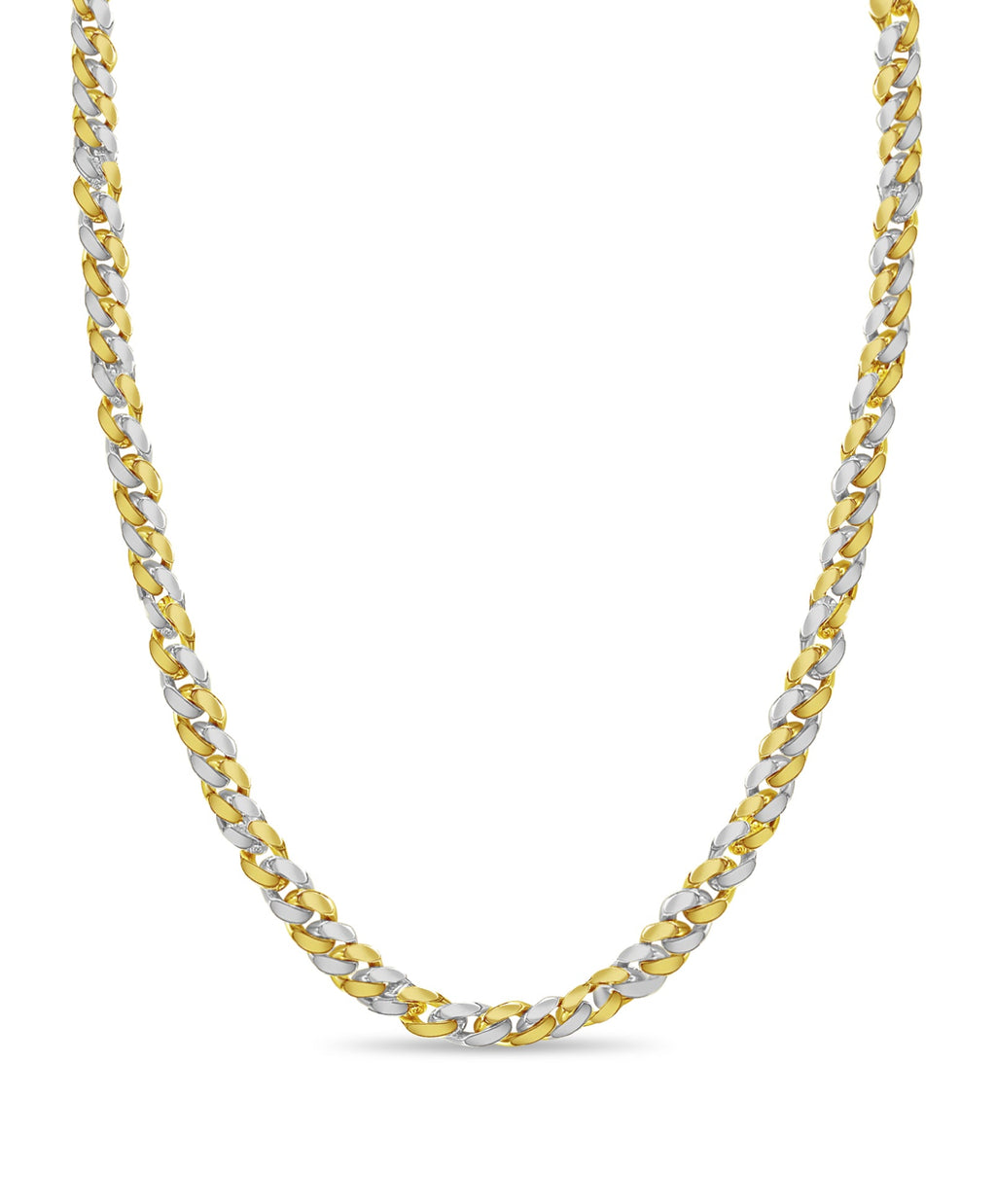 Curb Solid White/Yellow/Rose Gold Handmade Necklace , 15mm, 16-30 Inch