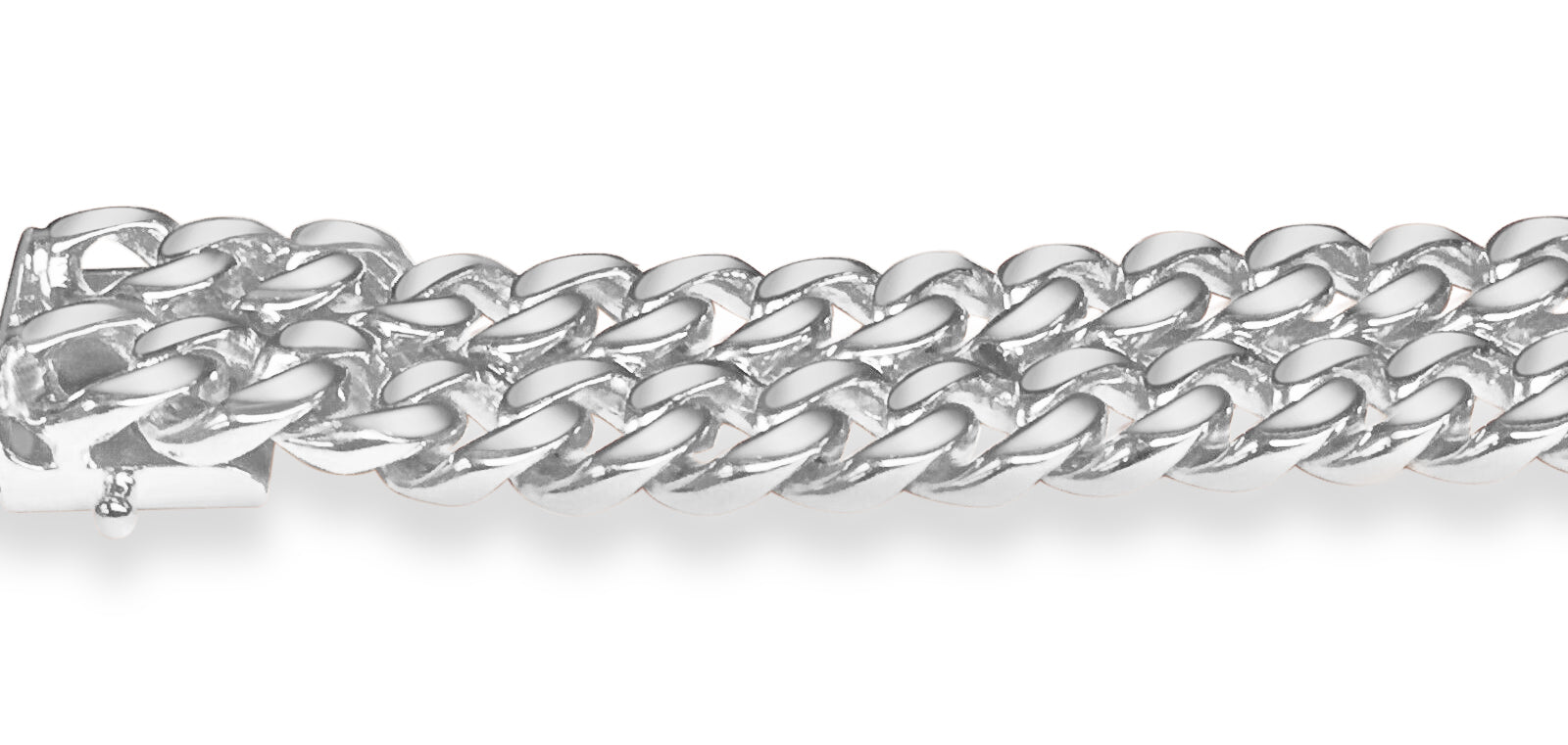 ID Curb Solid White/Yellow/Rose Gold Handmade Bracelet , 16mm, 6.5-10 Inch