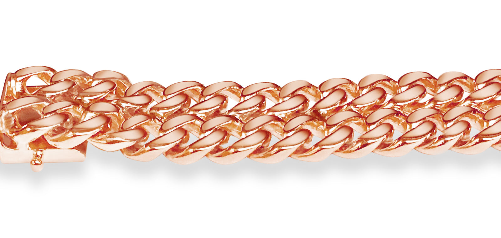 ID Curb Solid White/Yellow/Rose Gold Handmade Bracelet , 16mm, 6.5-10 Inch