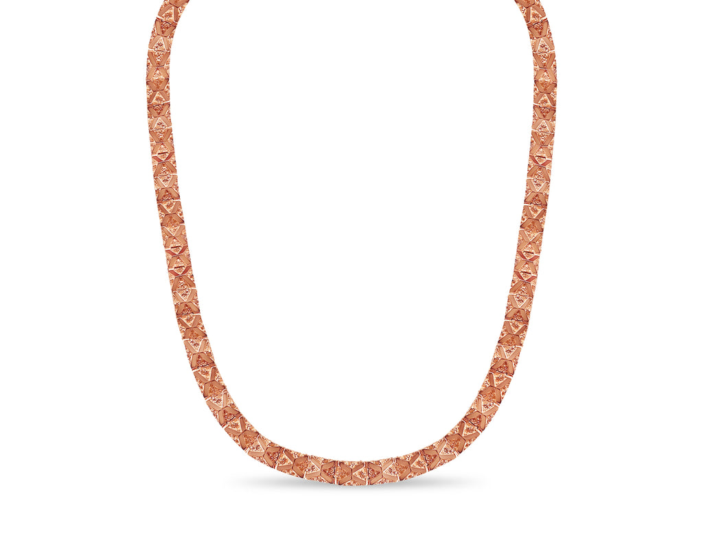 Nugget Solid White/Yellow/Rose Gold Handmade Necklace , 11mm, 16-30 Inch