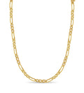 Figaro Solid White/Yellow/Rose Gold Handmade Necklace , 5mm, 16-30 Inch