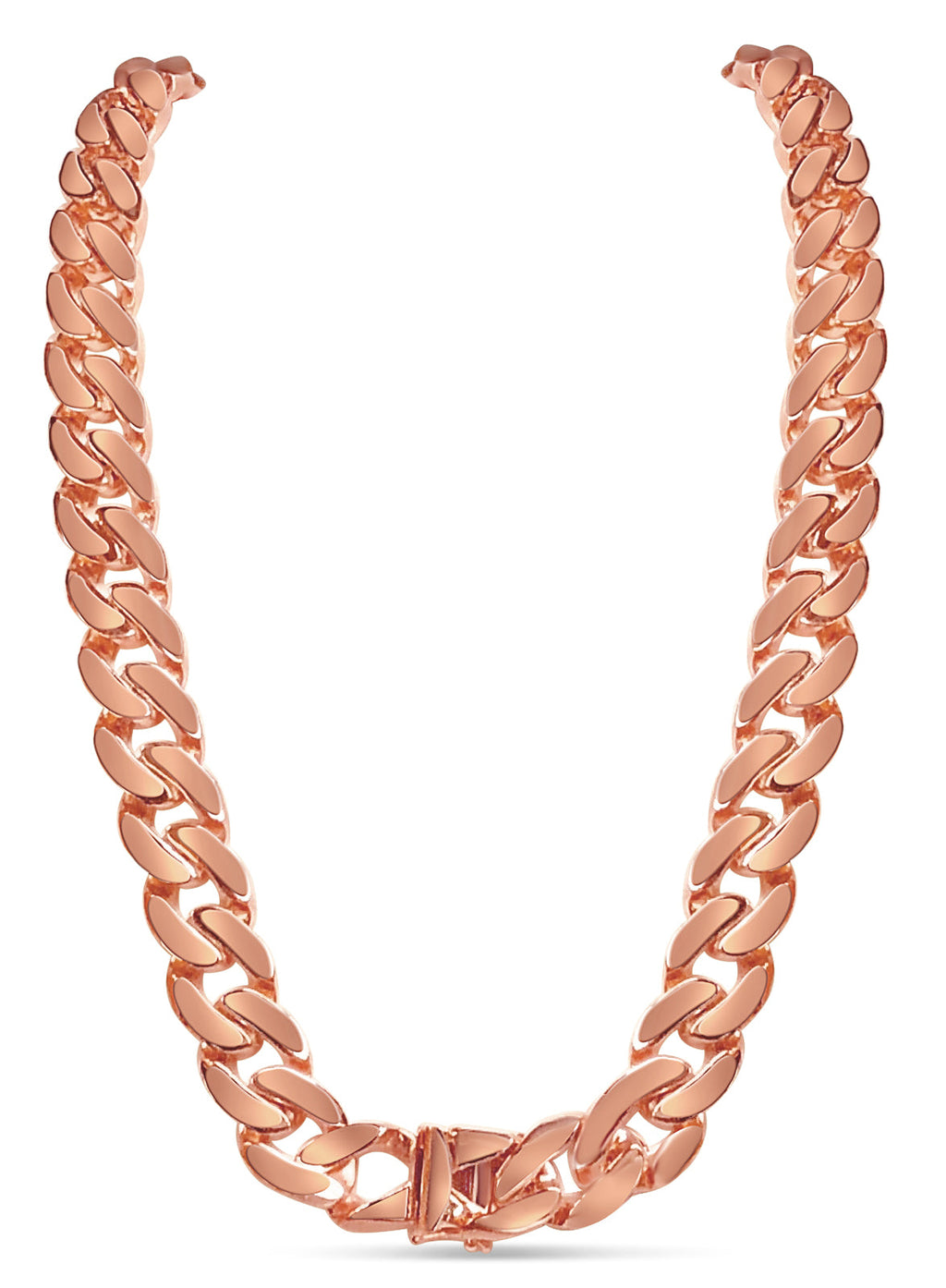 Miami Cuban Solid White/Yellow/Rose Gold Handmade Necklace , 16mm, 16-30 Inch