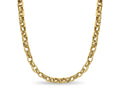 Oval Rolo Solid White/Yellow/Rose Gold Handmade Necklace , 6mm, 16-30 Inch