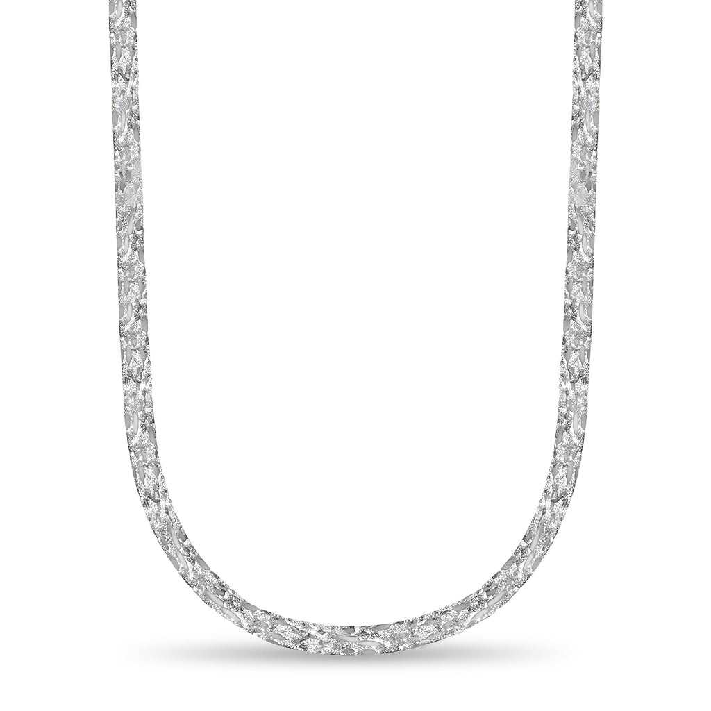 Nugget Solid White/Yellow/Rose Gold Handmade Necklace , 17mm, 16-30 Inch