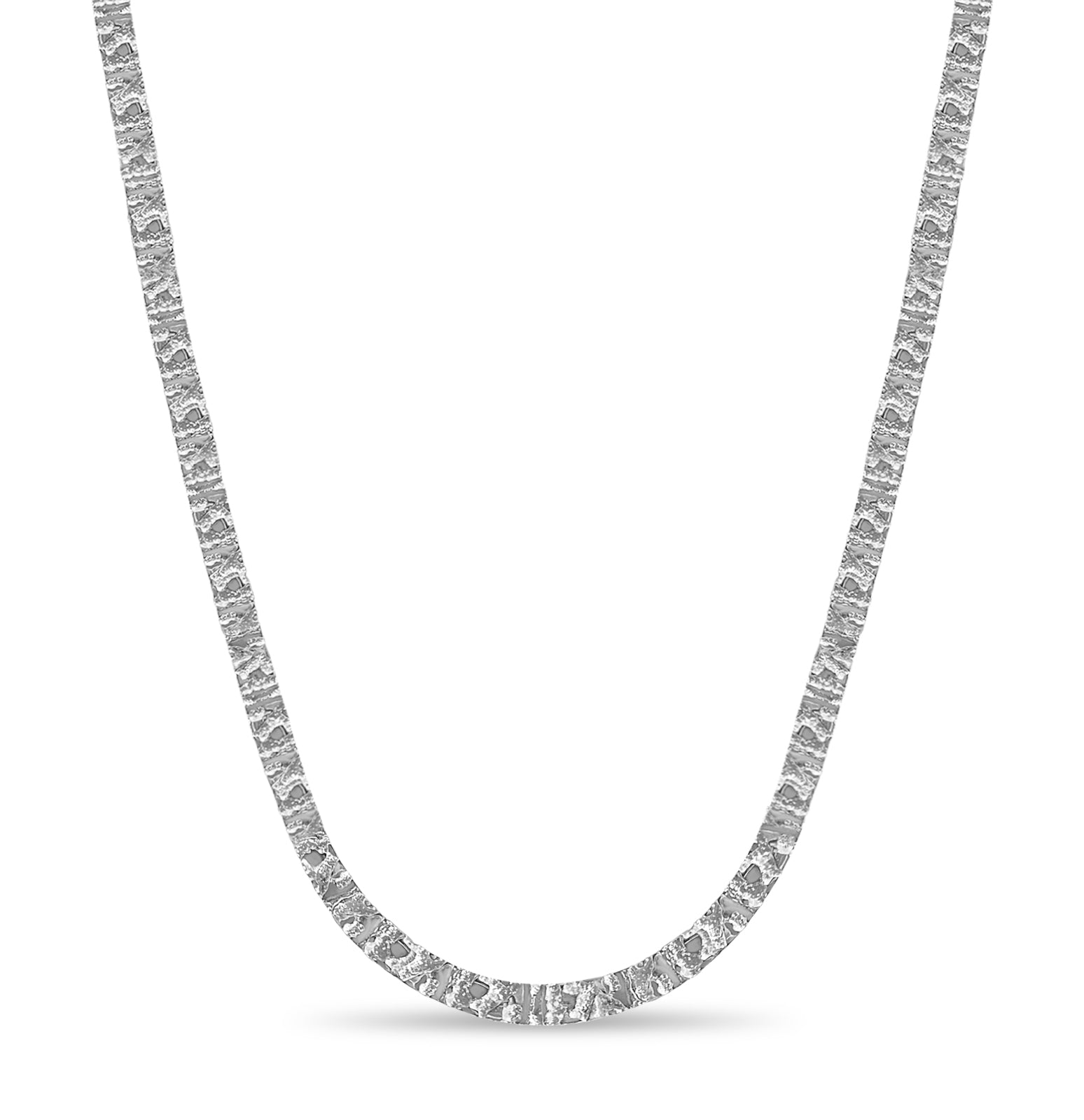 Nugget Solid White/Yellow/Rose Gold Handmade Necklace , 6mm, 16-30 Inch