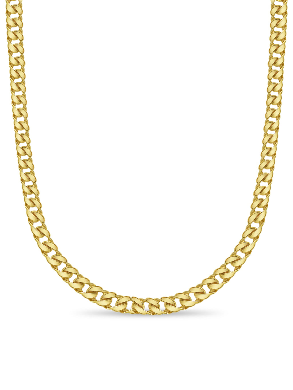 Curb Solid White/Yellow/Rose Gold Handmade Necklace , 20mm, 16-30 Inch