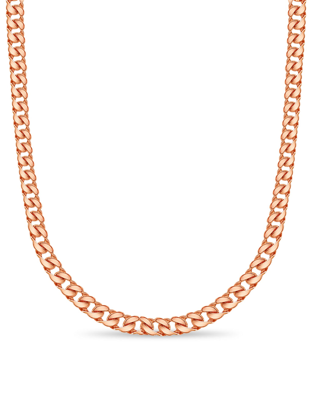 Curb Solid White/Yellow/Rose Gold Handmade Necklace , 20mm, 16-30 Inch