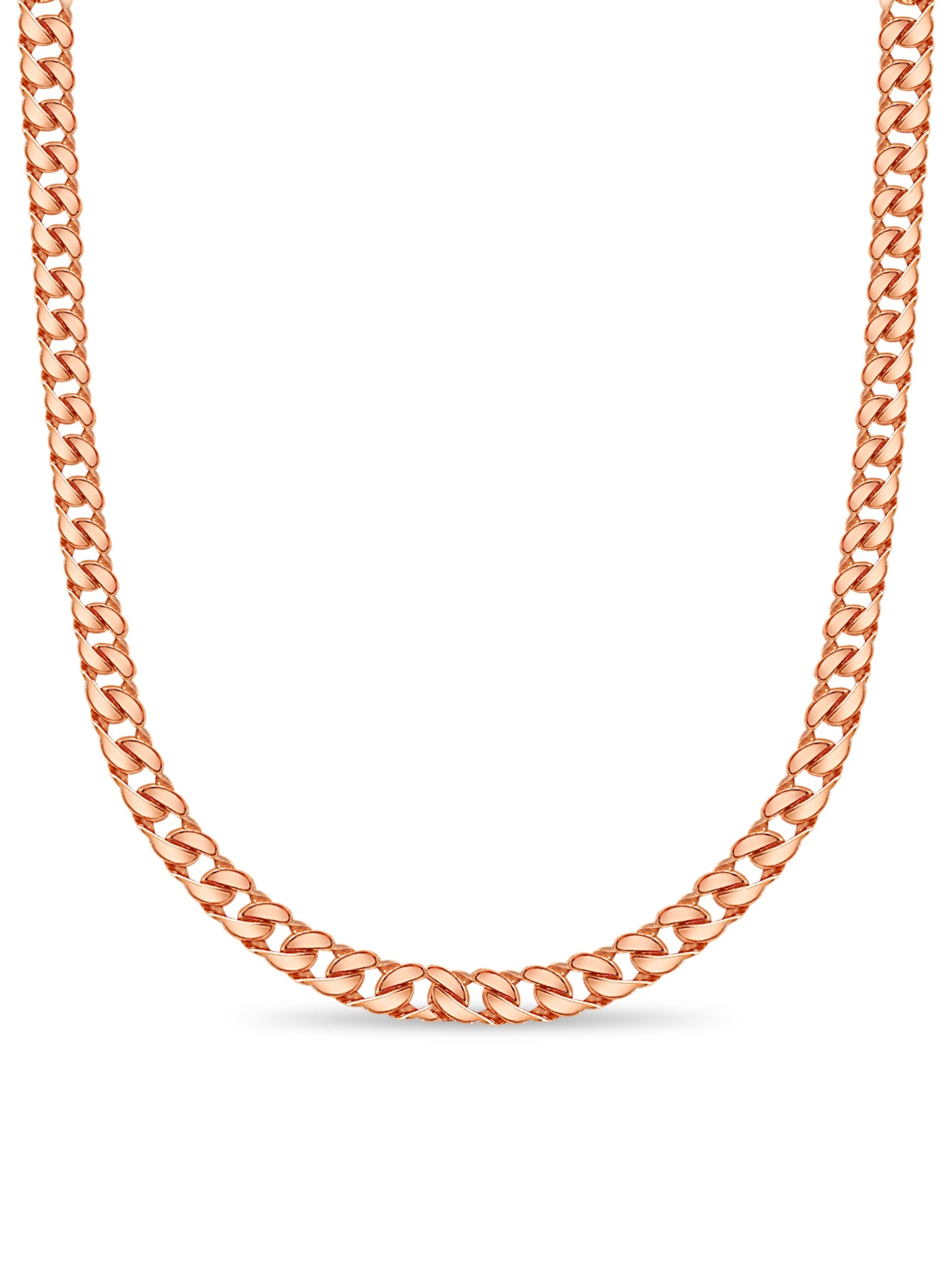 Curb Solid White/Yellow/Rose Gold Handmade Necklace , 20mm, 16-30 Inch