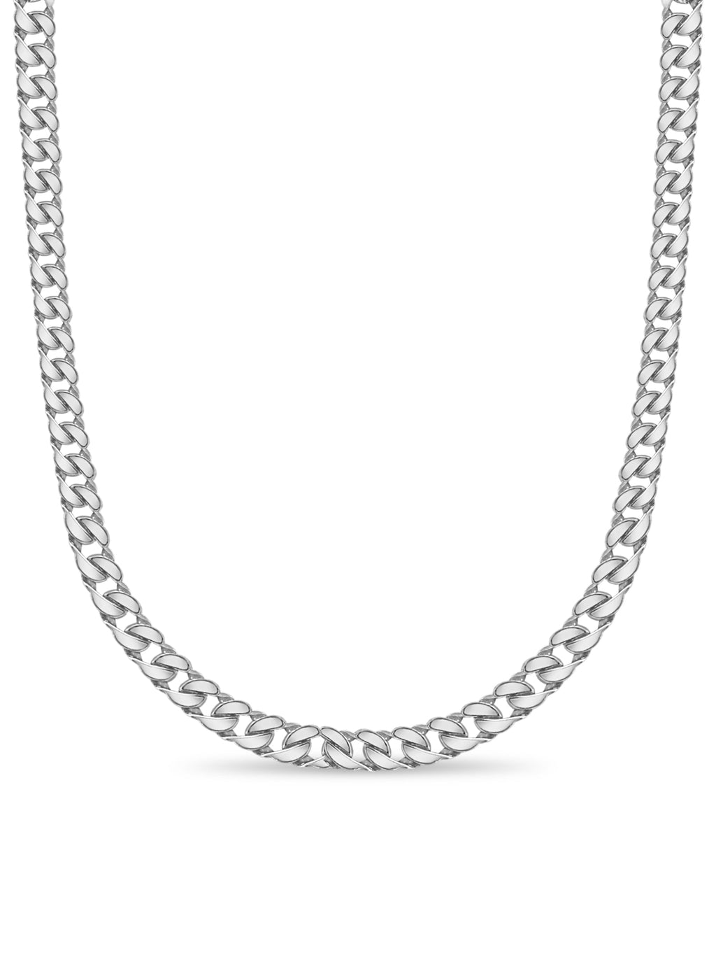 Curb Solid White/Yellow/Rose Gold Handmade Necklace , 20mm, 16-30 Inch