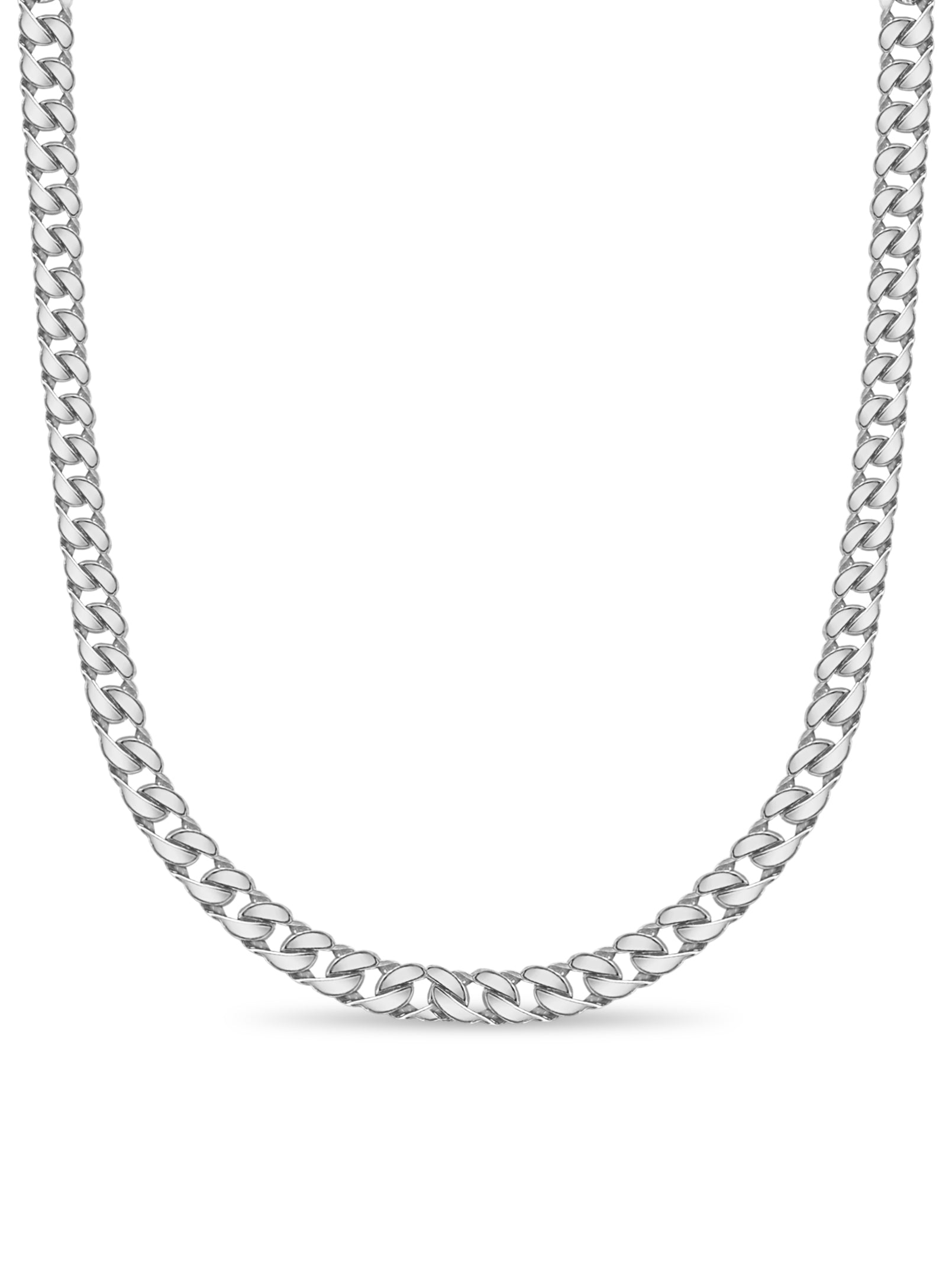 Curb Solid White/Yellow/Rose Gold Handmade Necklace , 20mm, 16-30 Inch