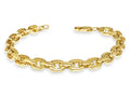 Fancy Rolo Solid White/Yellow/Rose Gold Handmade Bracelet , 8mm, 6.5-10 Inch