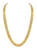 Miami Cuban Solid White/Yellow/Rose Gold Handmade Necklace , 13mm, 16-30 Inch