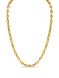 Anchor Mariner Solid White/Yellow/Rose Gold Handmade Necklace , 9mm, 16-30 Inch