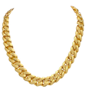 Miami Cuban Solid White/Yellow/Rose Gold Handmade Necklace , 16mm, 16-30 Inch