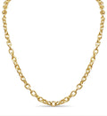 Fancy Rolo Solid White/Yellow/Rose Gold Handmade Necklace , 6mm, 16-30 Inch