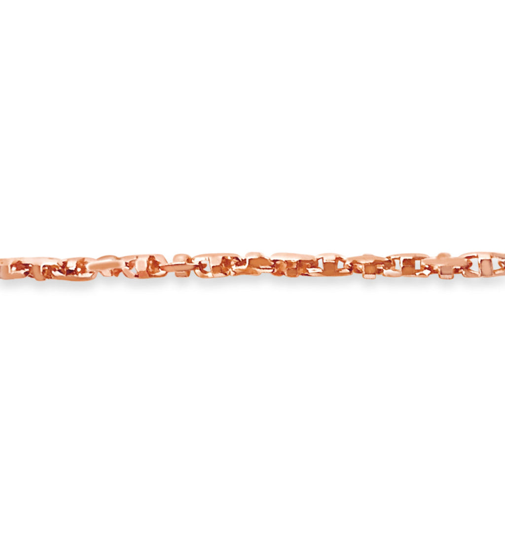 Anchor Mariner Solid White/Yellow/Rose Gold Handmade Necklace , 5mm, 16-30 Inch