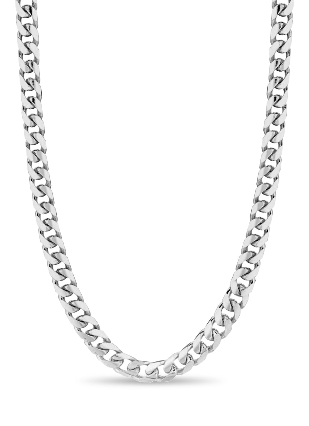 Miami Cuban Solid White/Yellow/Rose Gold Handmade Necklace , 7mm, 16-30 Inch