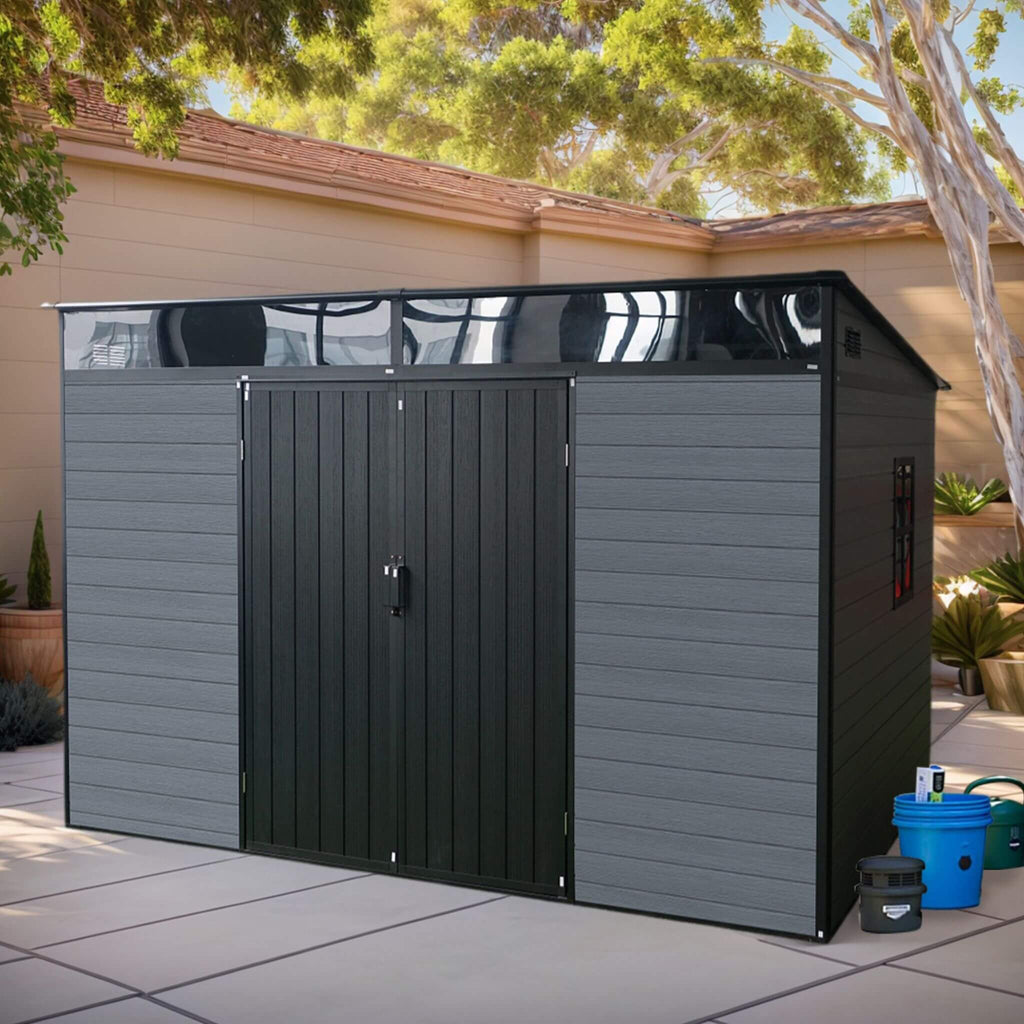 [07X10FT] Alora Outdoor Resin Garden Shed With Floor, Window, And Lockable Door (SAK25987)