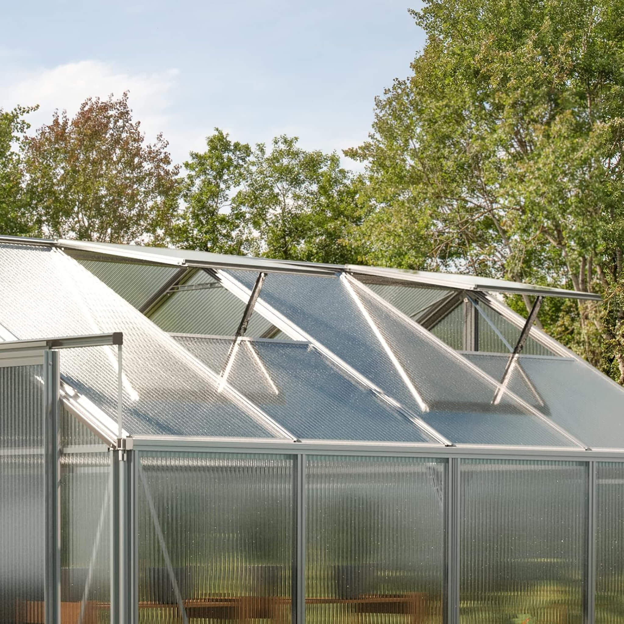 [08X12FT] Heavy-Duty Polycarbonate Outdoor Greenhouse With Aluminum Frame And Sliding Doors (SAK90426)