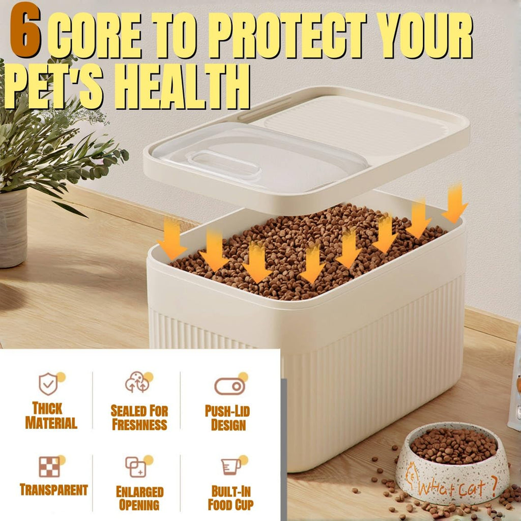 High-Capacity Pet Food Container Airtight With Cup, Dog Food Storage Container,Durable Design For Dog,Cat, Bird Food Storage, Keep Dry Food