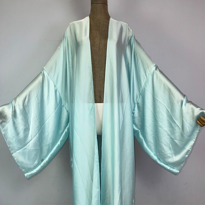 Aqua Blue Silk Kimono