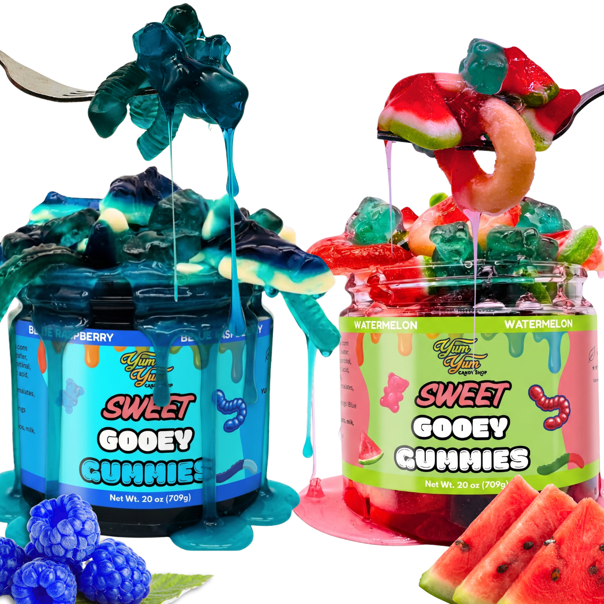 Sweet Gooey Gummies – Blue Raspberry & Watermelon in Sweet Ooze | Candy