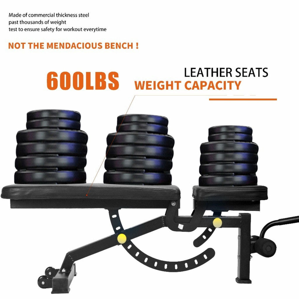 Rovix 1000LBS Multi-Functional Barbell Rack Squat Power Cage With Weight Bench (SAK35822)