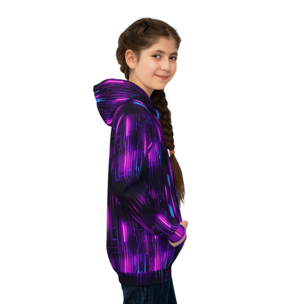 Cyberpunk Rays Hoodie for Kids
