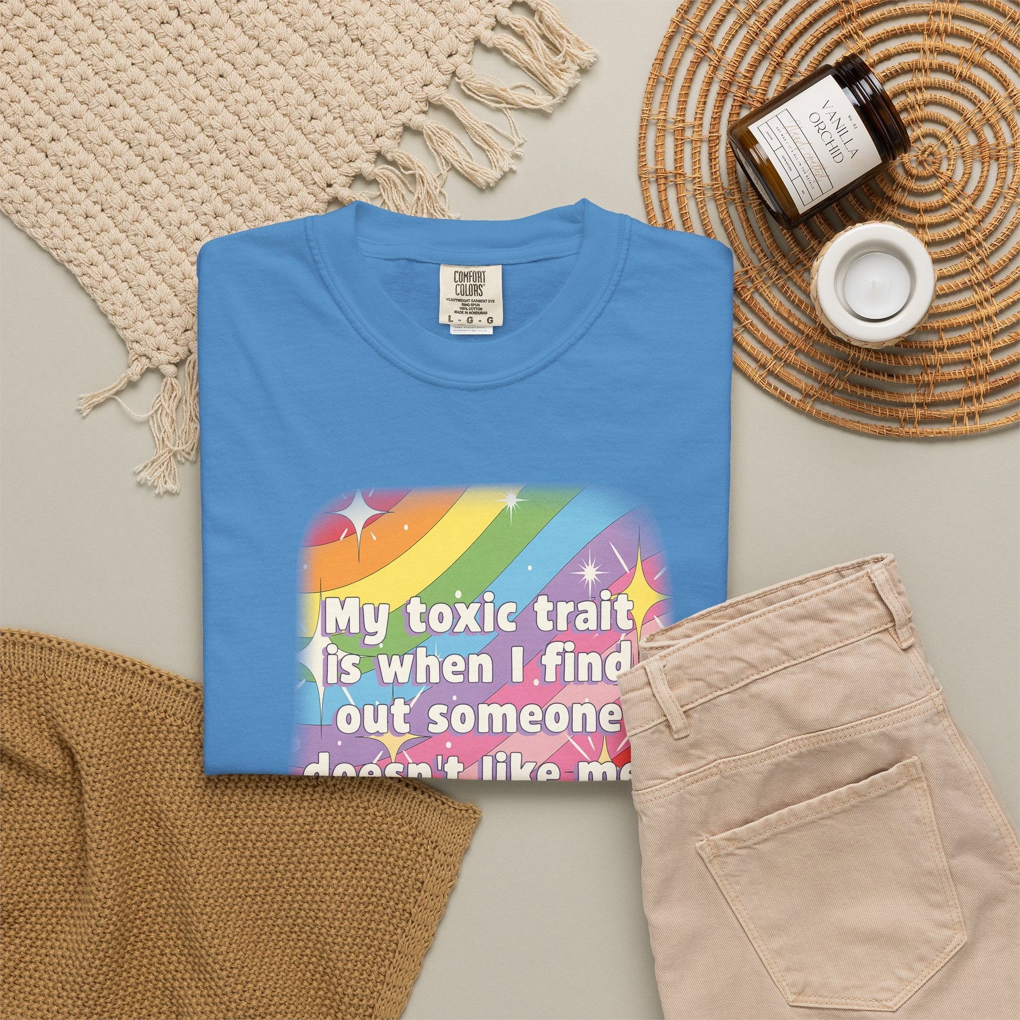 Bespattered Facade "Toxic Trait" Colorful Premium Unisex Comfort Colors Garment Dyed 100% Cotton T-Shirt