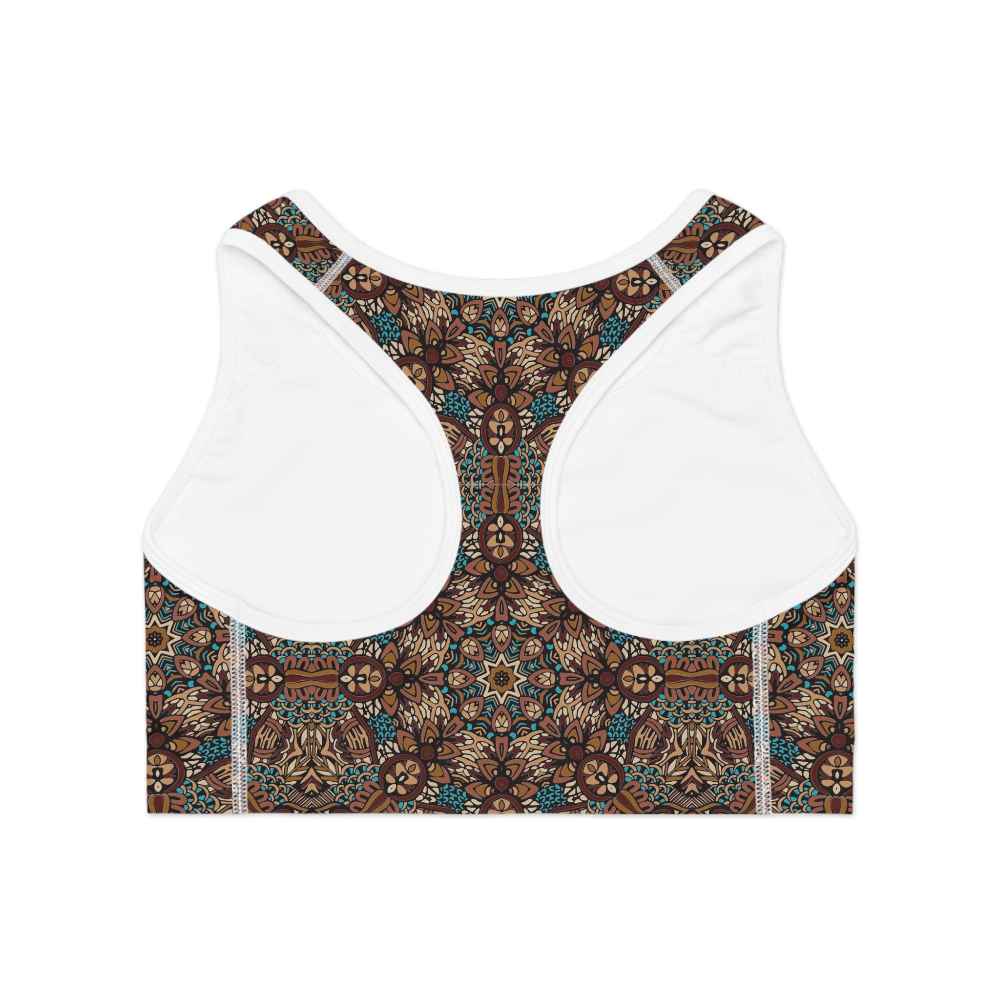 Earthy Brown Boho Chic Women's Sports Bra (AOP)