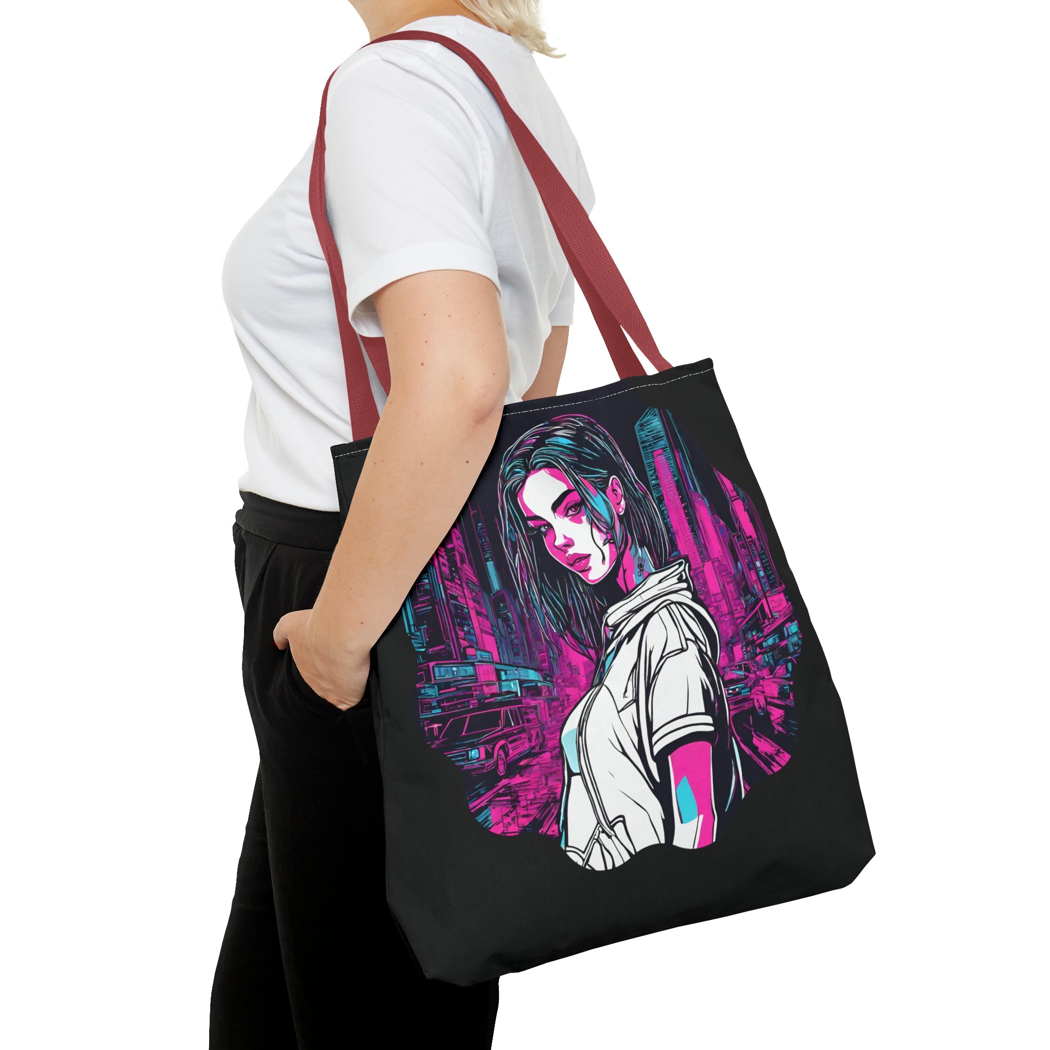 Cyberpunk Chic AOP Tote Bag