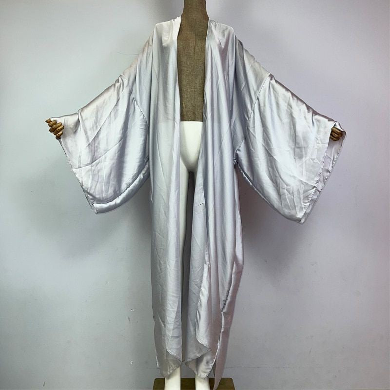 Grey Silk Kimono