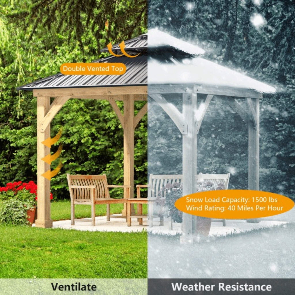 [10X10FT] Alora Premium Outdoor Patio Hardtop Gazebo W/ Double Steel Roof (SAK01291)