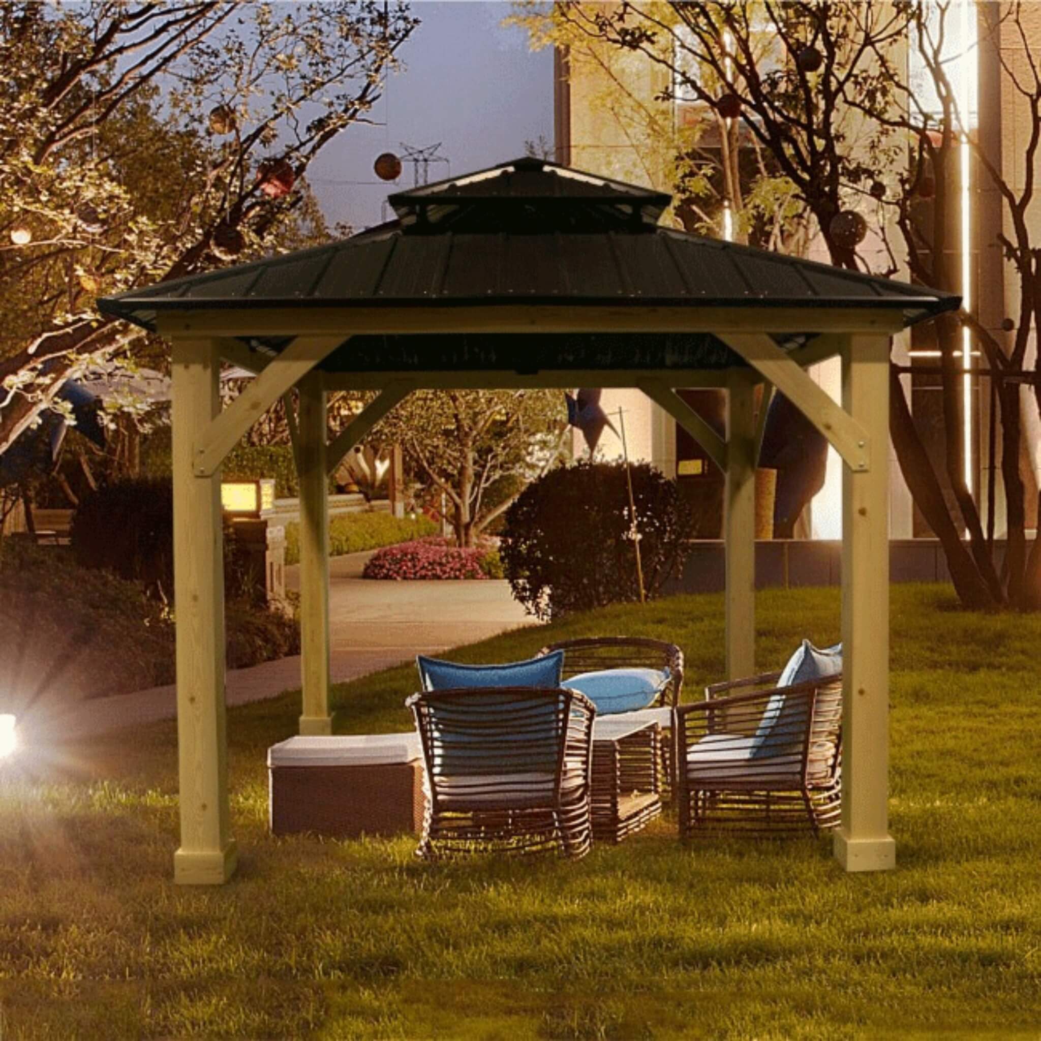 [10X10FT] Alora Premium Outdoor Patio Hardtop Gazebo W/ Double Steel Roof (SAK01291)