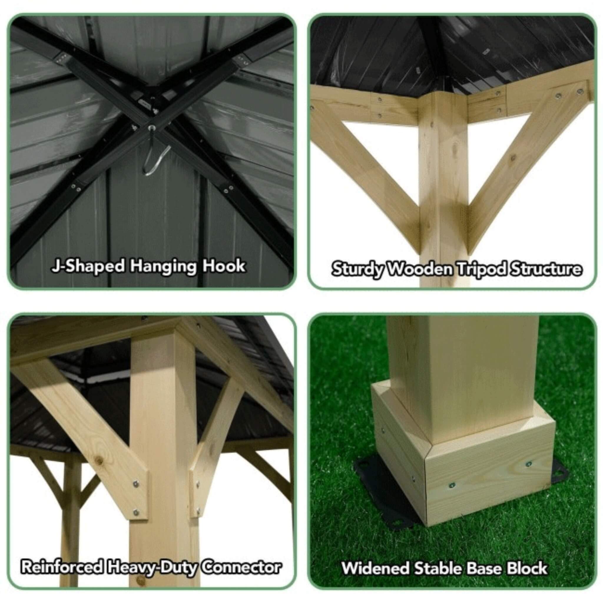 [10X10FT] Alora Premium Outdoor Patio Hardtop Gazebo W/ Double Steel Roof (SAK01291)