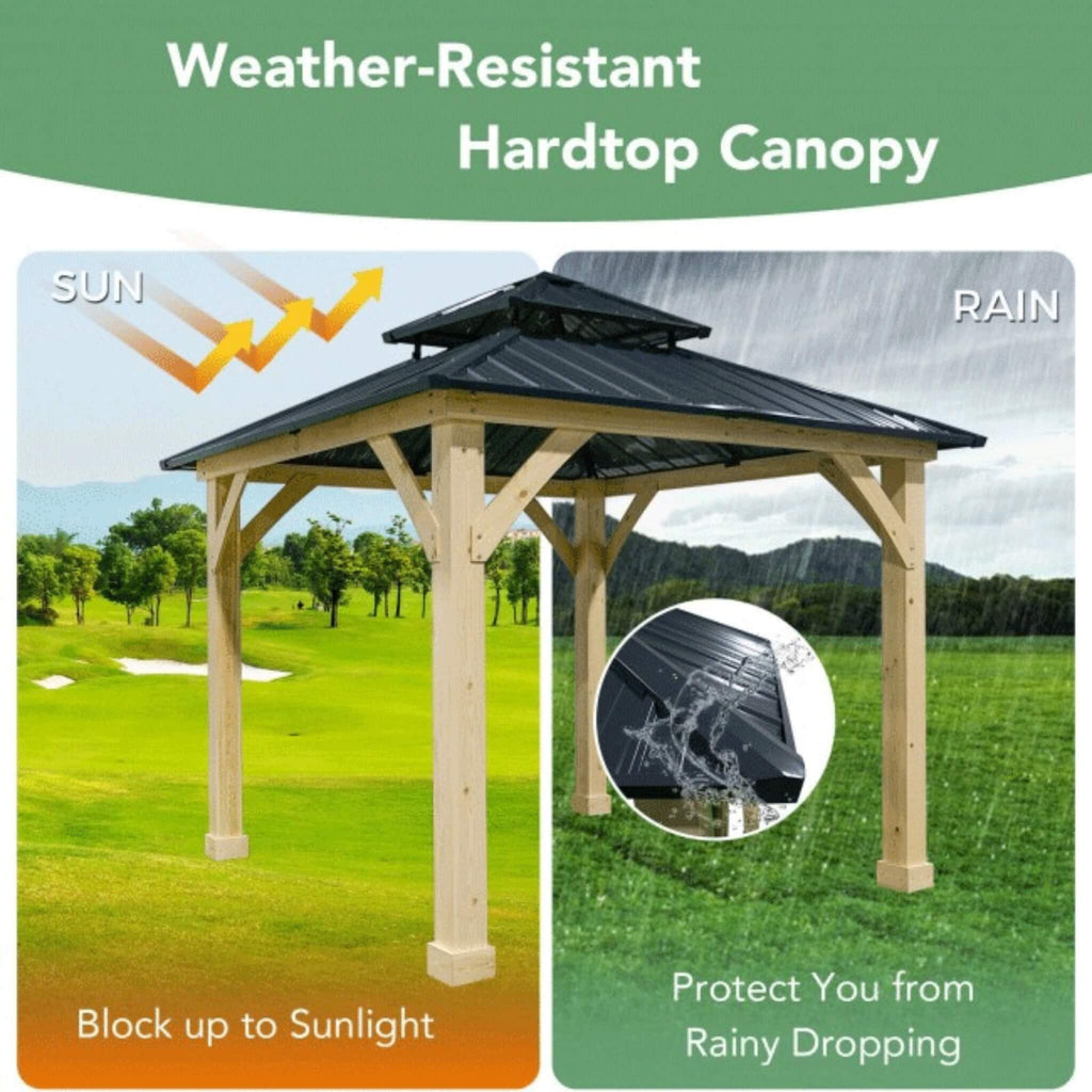 [10X10FT] Alora Premium Outdoor Patio Hardtop Gazebo W/ Double Steel Roof (SAK01291)
