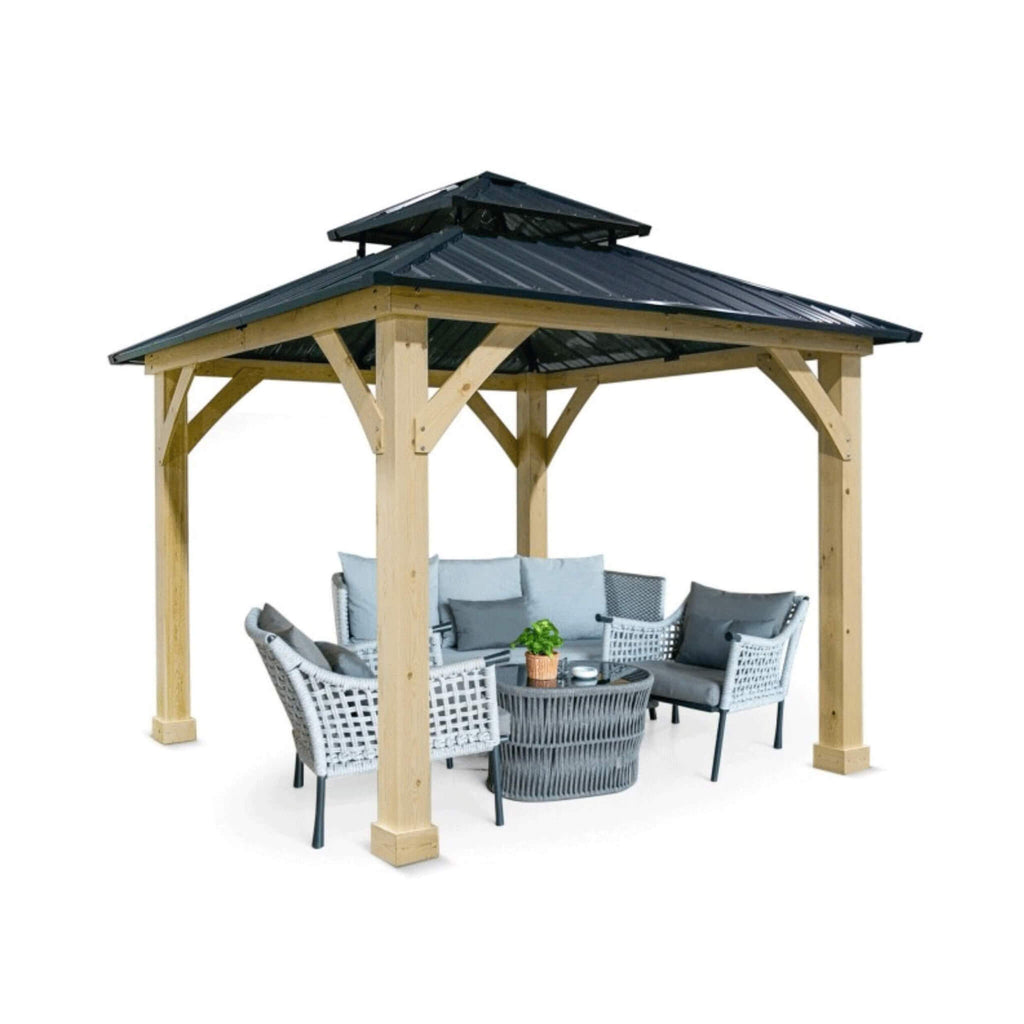 [10X10FT] Alora Premium Outdoor Patio Hardtop Gazebo W/ Double Steel Roof (SAK01291)
