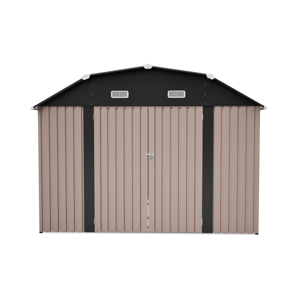 [10X12FT] Alora Heavy-Duty Outdoor Metal Storage Shed With Floor (SAK91820)