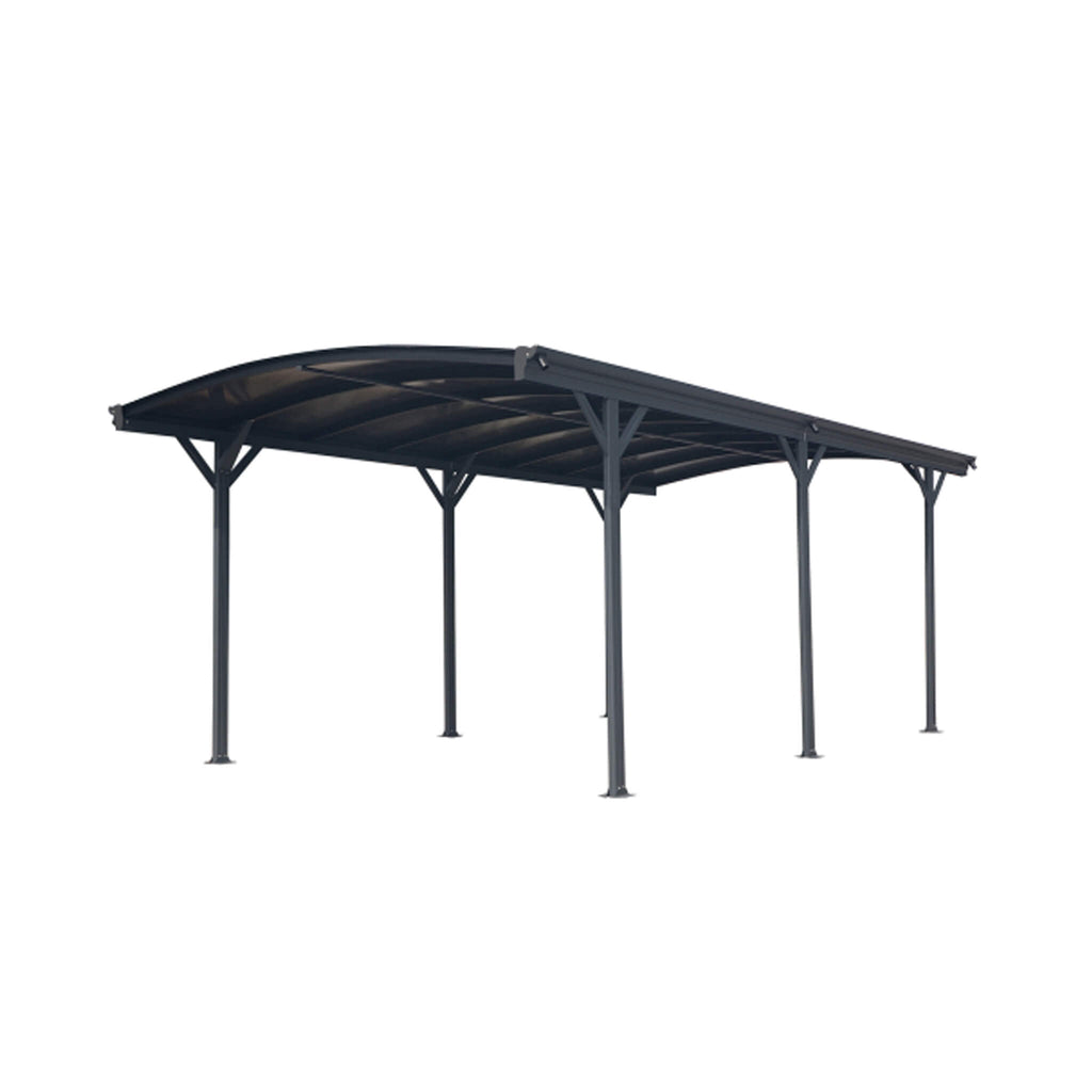 [10X19FT] Alora Heavy-Duty Outdoor Aluminum Arch Carport With Polycarbonate Panels (SAK86109)