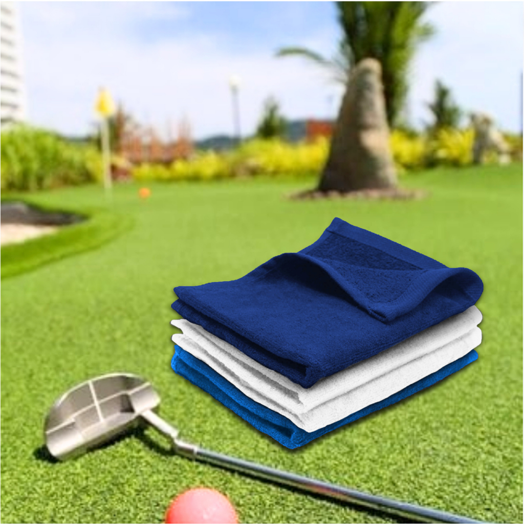 Velour Fingertip Golf Towel: 100% Cotton Terry Velour - Pack of 6