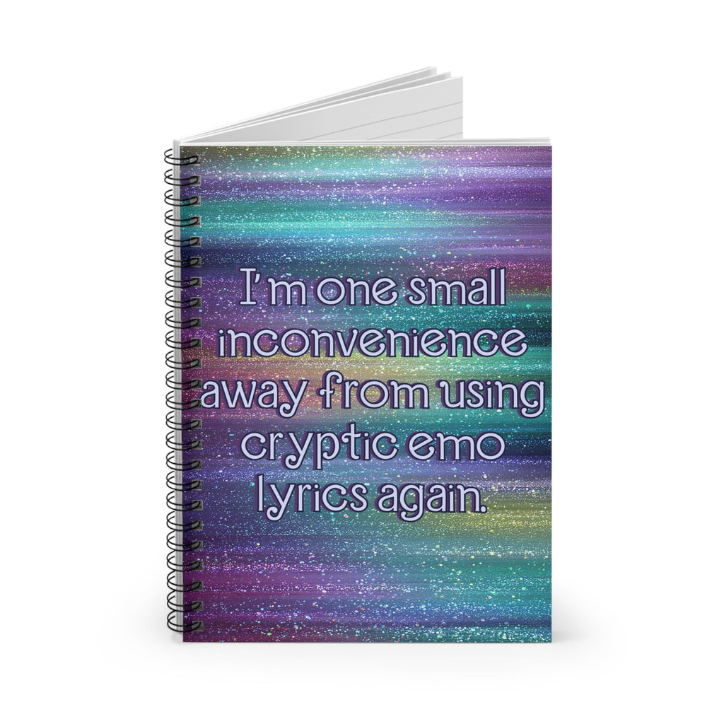 Bespattered Facade "Cryptic Emo Lyrics" Spiral Notebook - Lined Pages