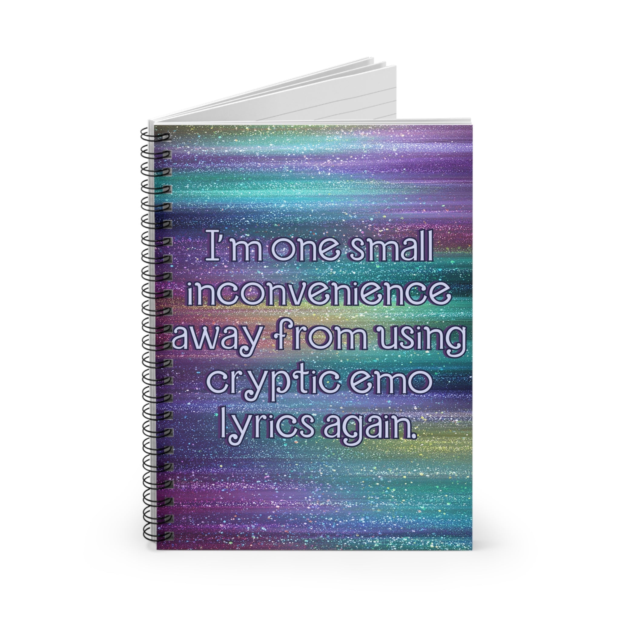 Bespattered Facade "Cryptic Emo Lyrics" Spiral Notebook - Lined Pages