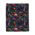 Fairy Tale Magical Forest With Colorful Mushrooms Velveteen Plush Blanket